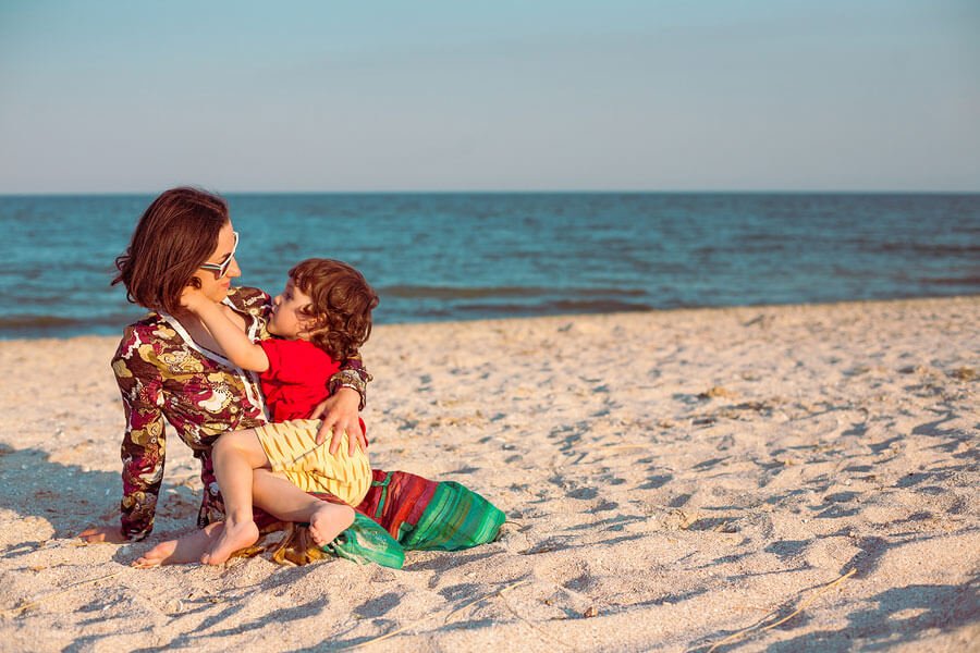 Mom on the Beach