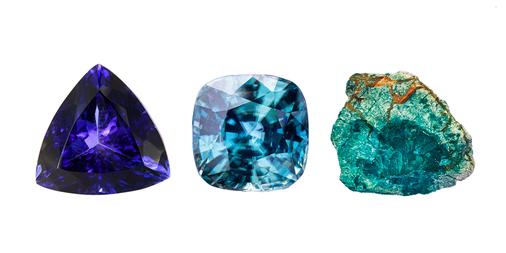  Isolated Tanzanite Zircon Turquoise Loose Gemstones November Birthstone