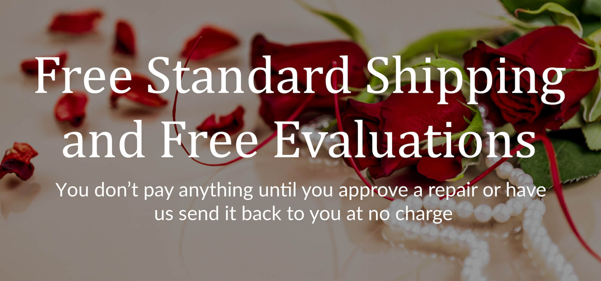 Banner Showing Free Evaluations & Shipping for Online Ring Repair by Mail