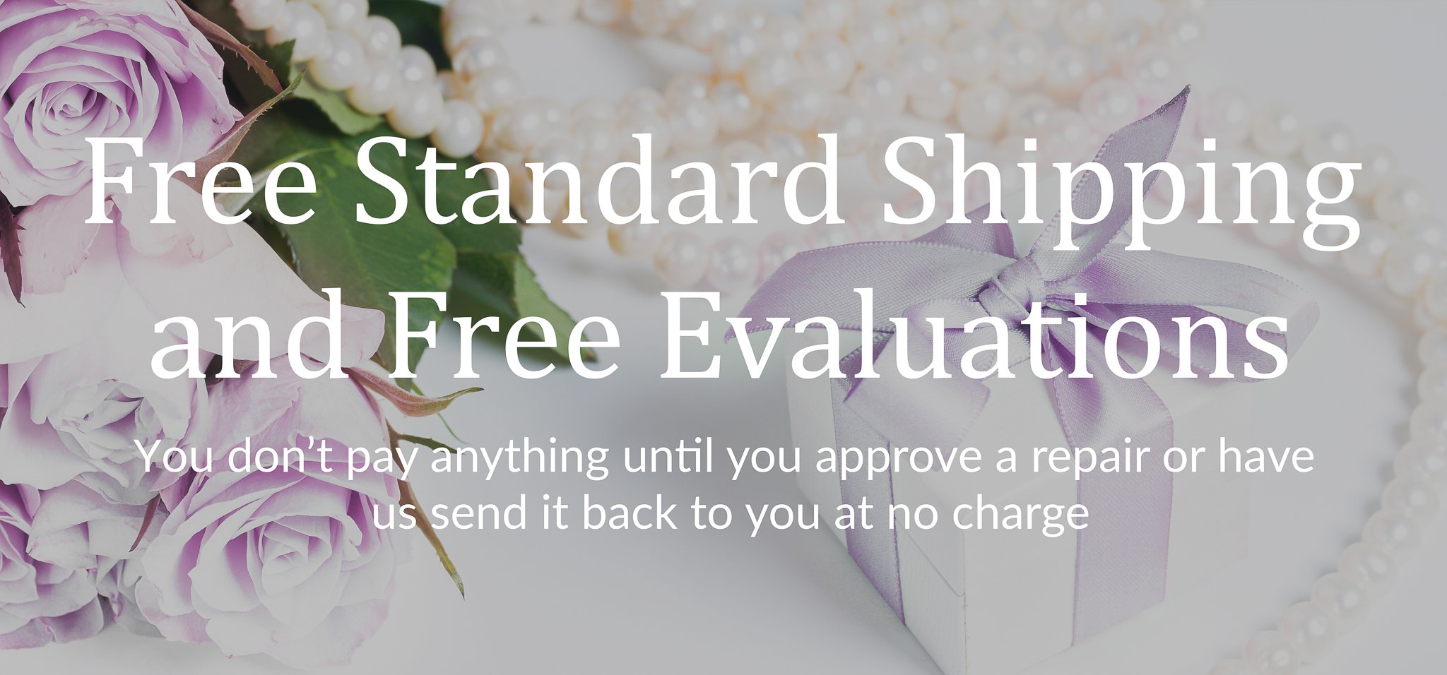 Banner Showing Free Evaluations & Shipping for Online Ring Repair by Mail