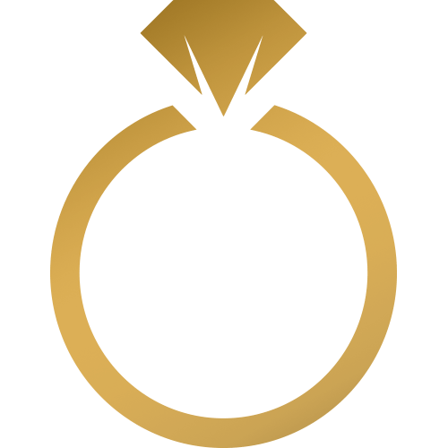 Gold MJR icon of diamond ring