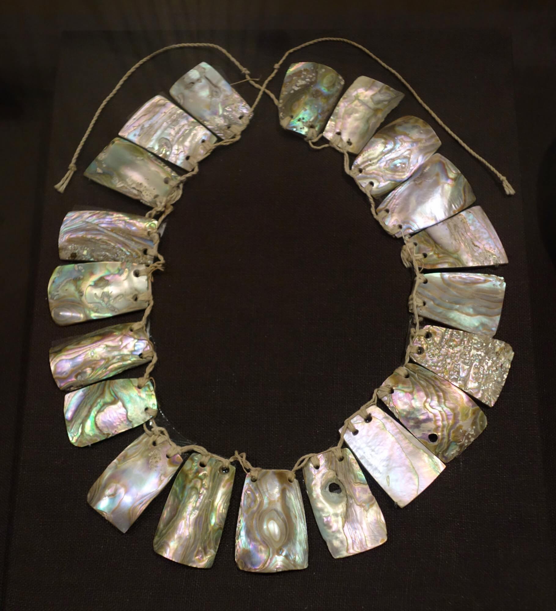 Image showcasing a Miwok Abalone Necklace from the Oakland Museum