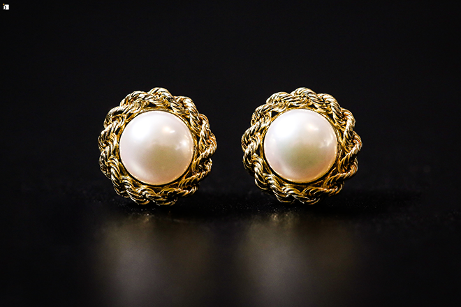 Image Showcasing Restored and Serviced Pearl Earrings