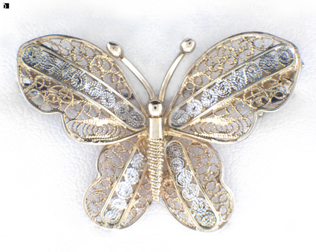 Image Showcasing After #12 of a Tarnished Butterfly Brooch Getting Extreme Restoration Services by Master Jewelers