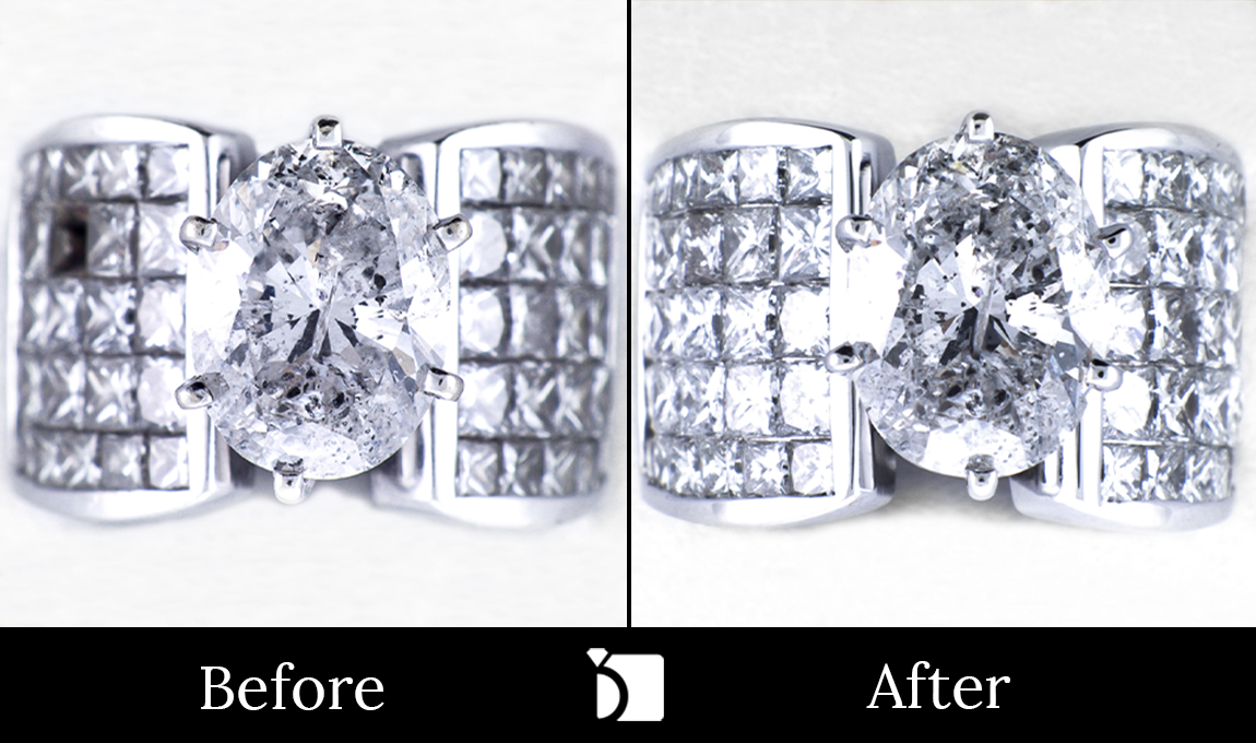 Image Showing Before & After #7 of Unique Diamond Ring Getting Premier Invisible Setting Services by Master Jewelers