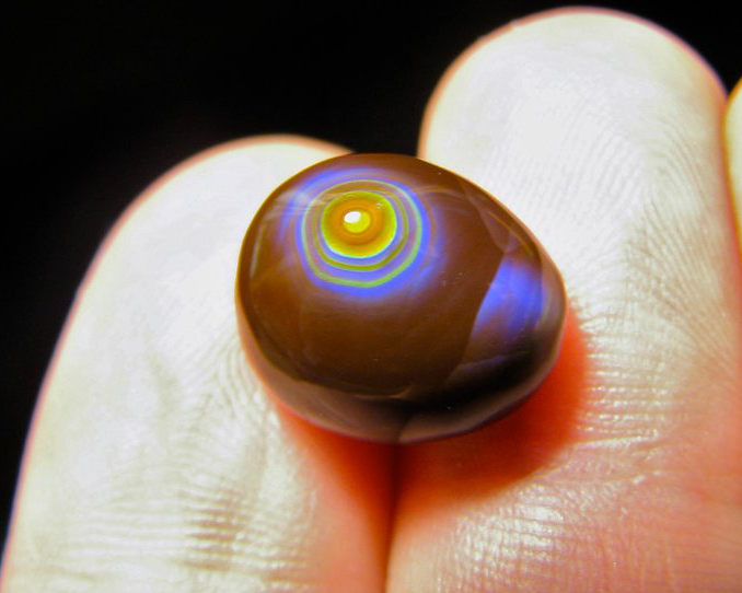 Image Showcasing Single Loose Fire Eye Agate