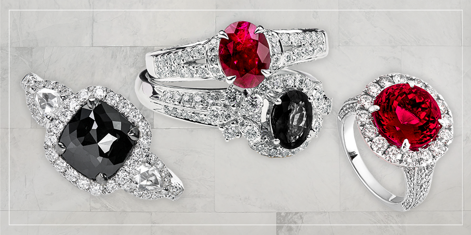 Ruby and Onyx Gemstones July Birthstones Featured Image