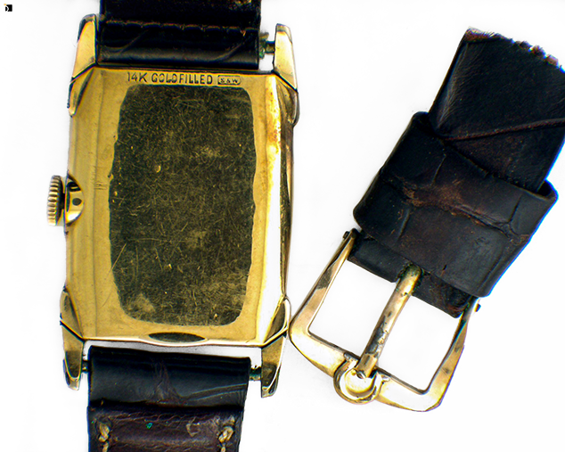 Before #117 of a 14K Gold Filled Vintage Watch Timepiece Prior to Restoration Services