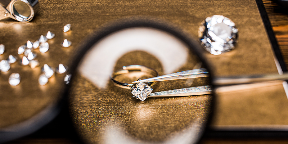 Photo of diamond ring being repaired by My Jewelry Repair.