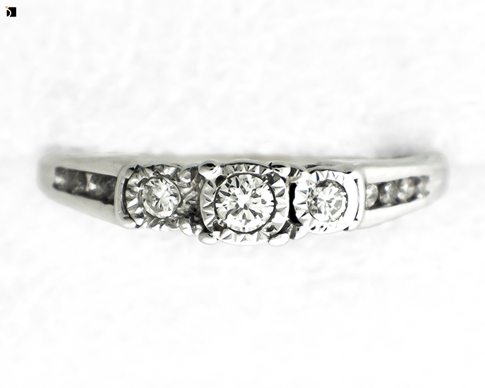 After #116 Top View Engagement Ring Receiving Premier Gemstone Replacement by Master Jewelers