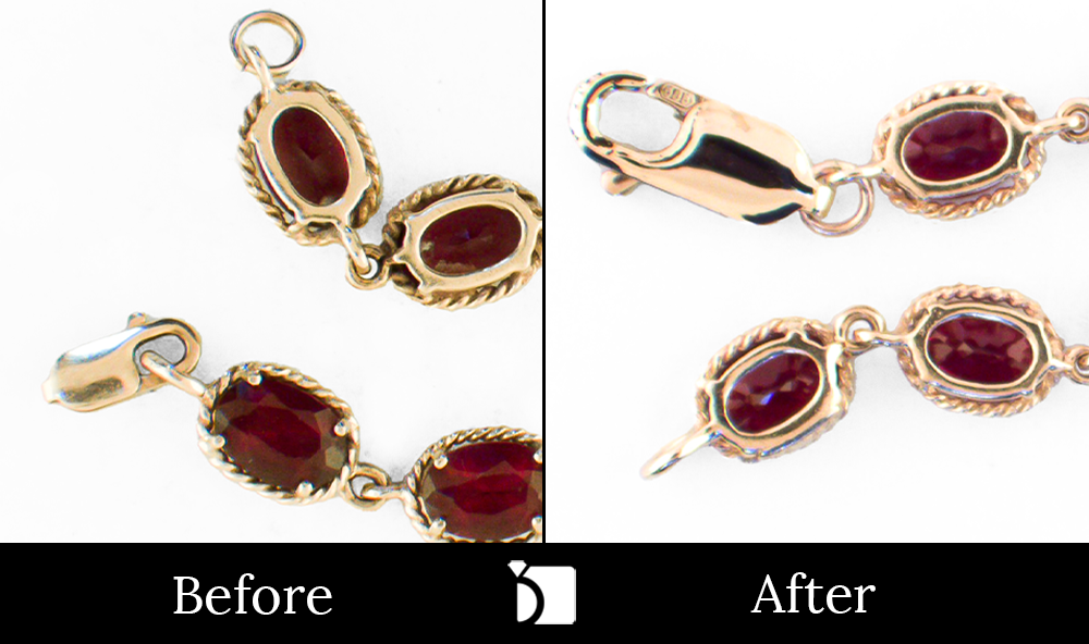 Before & After #133 Garnet Gemstone Bracelet Clasp Repair and Replacement