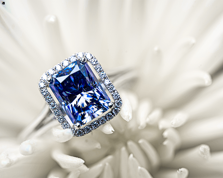 Restored Fine Jewelry Diamond Sapphire Gemstone Ring in Flower