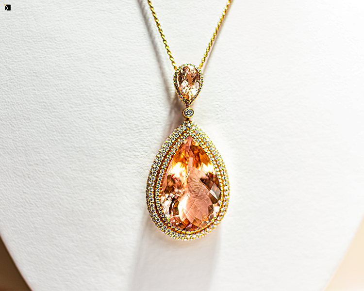 Restored Fine Jewelry Morganite Gemstone Necklace Feature