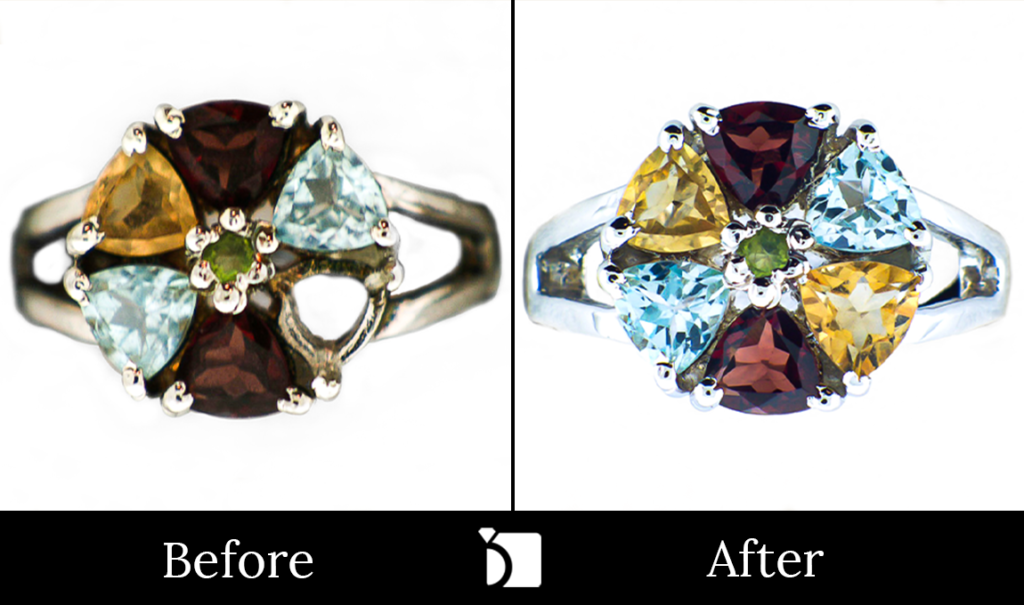 Before & After #26 Sterling Silver Ring Receiving Premier Gemstone and Ring Repair Services