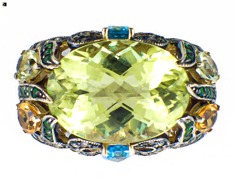 After #40 Top Down View of Levian Gemstone Ring Restored and Serviced by Master Jewelers