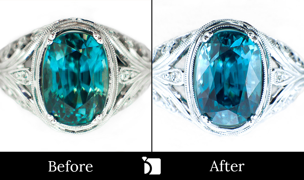 Before & After #46 White Gold Ring Needing Professional Ring Resizing and Premier Restoration Services