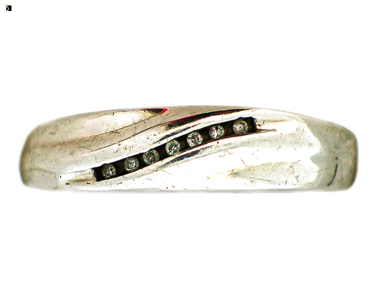 Before #61 Men's Sterling Silver Diamond Ring Prior to Premier Ring Restoration Services
