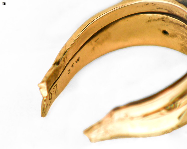 Before #70 Close up View of Cut Gold Wedding Ring