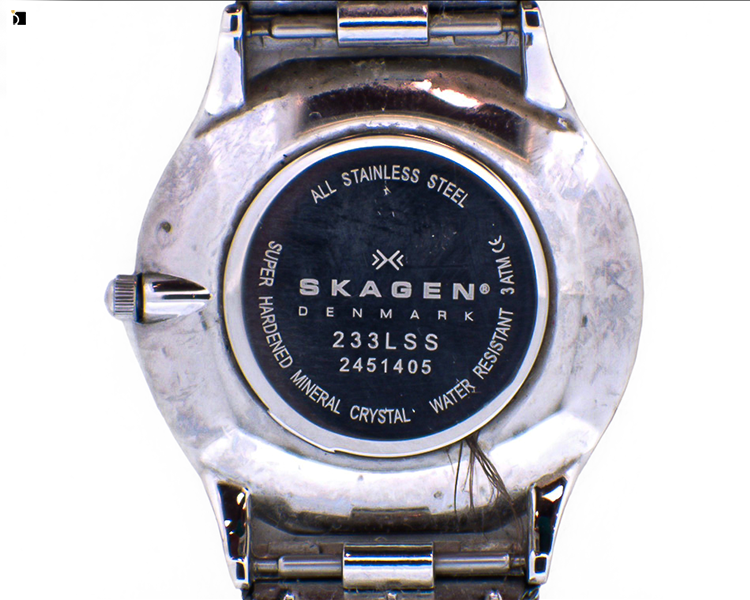 Before #71 Back View of Skagen Denmark Timepiece Prior to Servicing