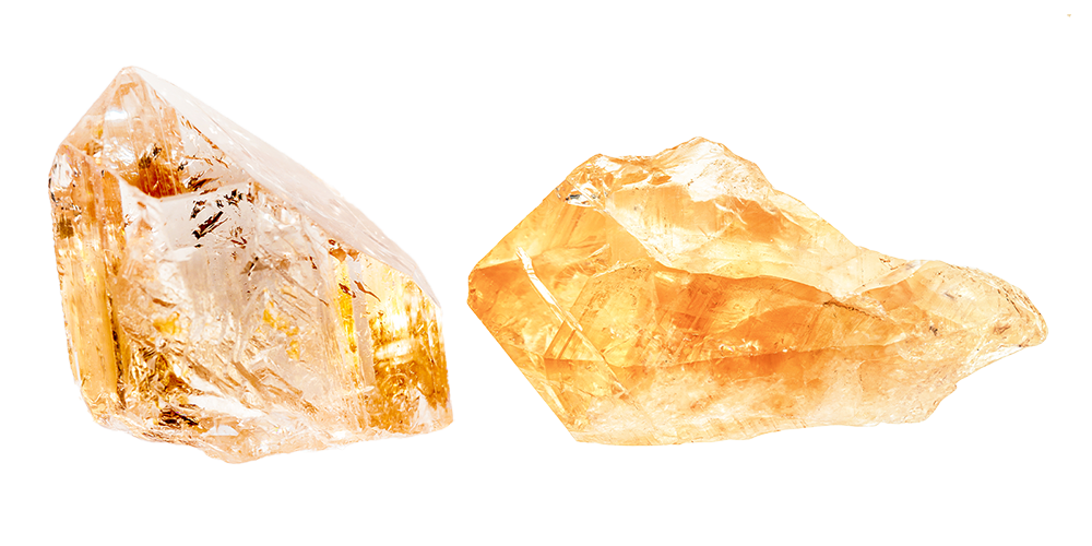 Combined Natural Raw Uncut Orange Yellow Topaz and Citrine Gemstones November Birthstone Feature
