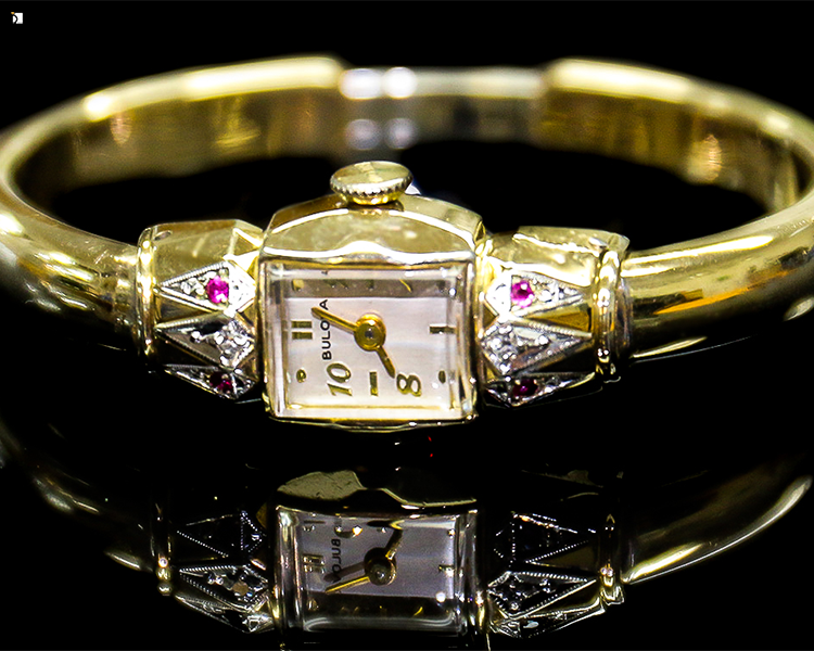 After #111 Close Up View of Vintage Bulova Ladies Timepiece Restored in its Pristine Condition
