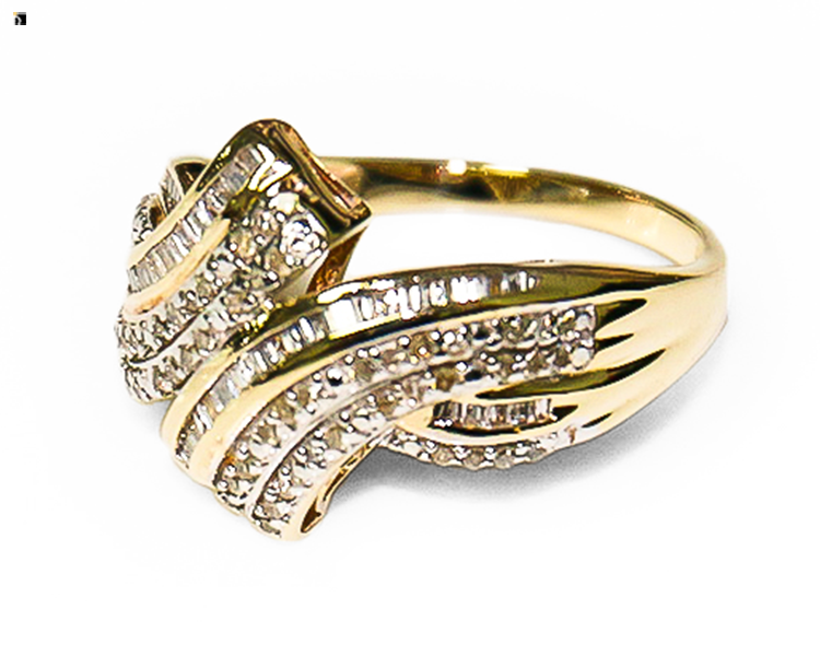 After #101 Right Side of 10k Gold Diamond Ring Restored by Skillfull work of Master Jewelers