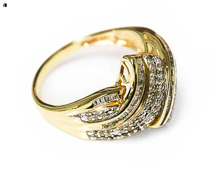 After #101 Left Side of 10k Gold Diamond Ring Restored at Premier Jewelry Services Facility