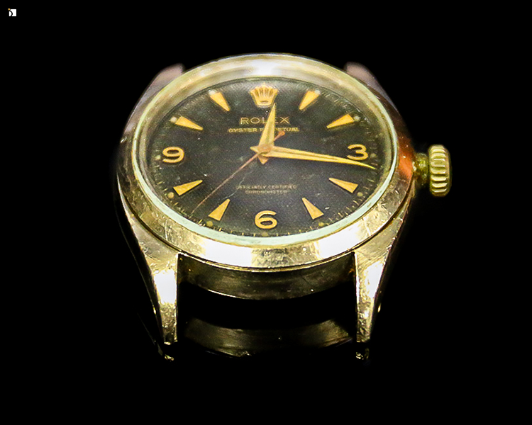 Before #113 Direct View of 1950's Rolex Timepiece Prior to Premier Services at Watch Repair Service Center