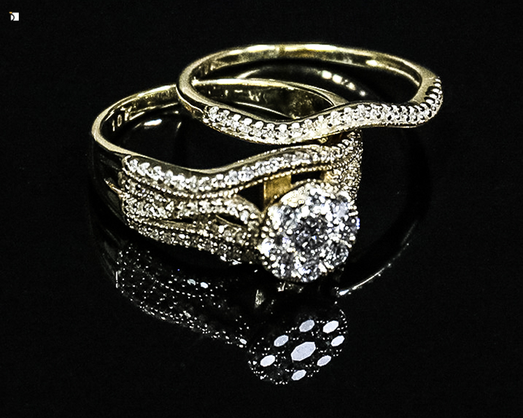 After #114 10ky Diamond Wedding Ring Set Restored by Professional Work by Master Jewelers