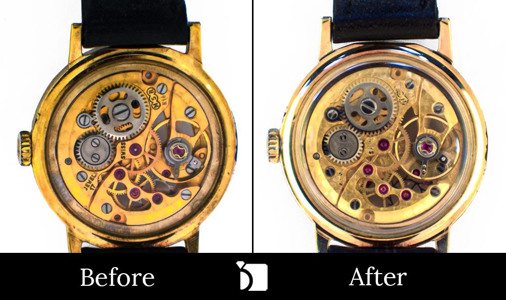 Before & After #135 Transformation of 1970's Mechanical Manual Wind Up Timepiece Restored by Premier Watch Repair Services
