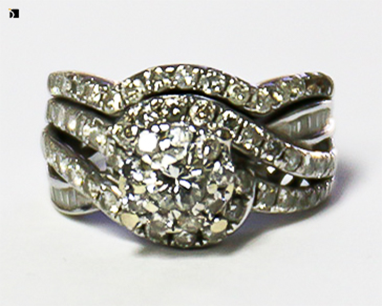 Before #93 White Gold Diamond Ring Prior to Experienced Work by Master Jewelers