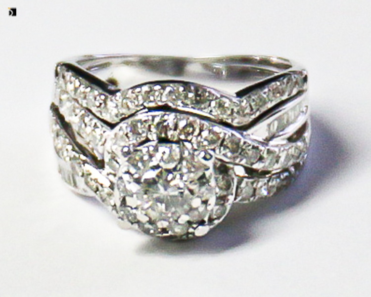 After #93 White Gold Diamond Ring Restored by Premier Diamond Gemstone Replacement Services