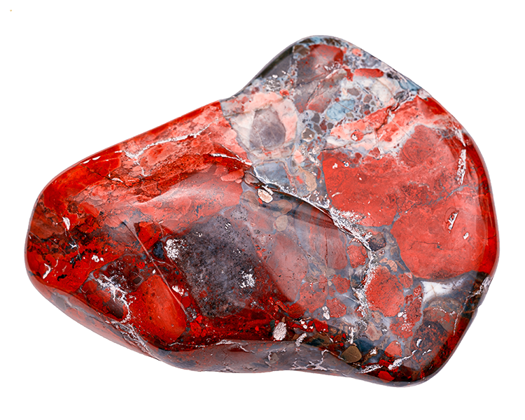 Isolated Loose Red Jasper February Birthstone Gemstone