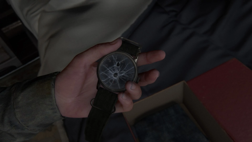 Ellie Holding Joel's Watch Platstation The Last of Us by The Last of Us Fandom Wiki