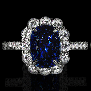 December Birthstone Fine Jewelry Rings Tanzanite Zircon Turquiose Gemstone Reflected on Black Background