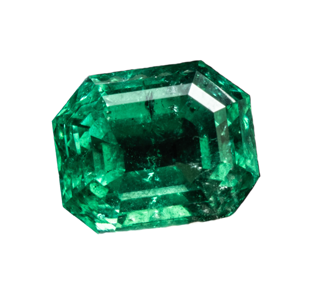 May Birthstone Isolated Single Loose Emerald Gemstone