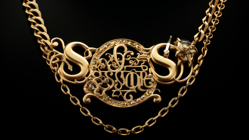 photo of 90s gold nameplate necklace