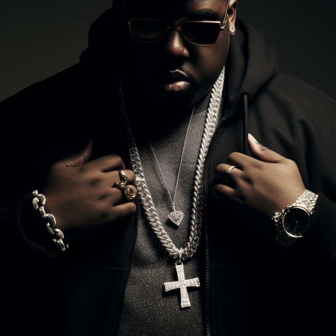 photo of The Notorious B.I.G wearing bling