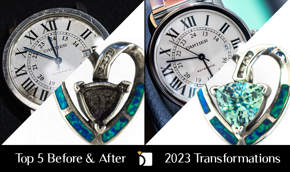 Before & After #156 Showing both watch and jewelry features from 2023 Repair Transformations