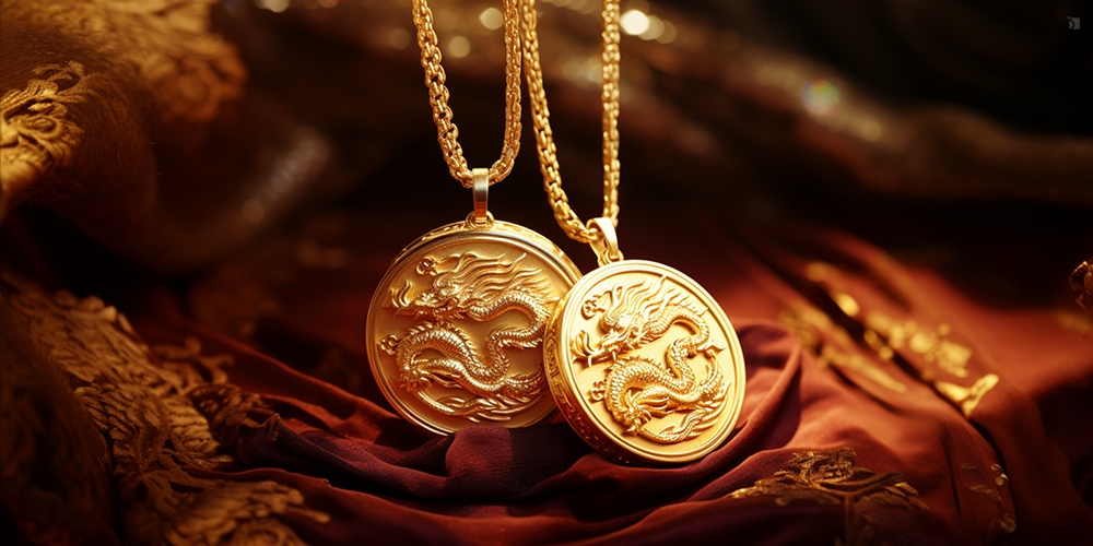 Lunar New Year Gift Gold Jewelry Year of the Dragon Necklace Pendant Featured Image