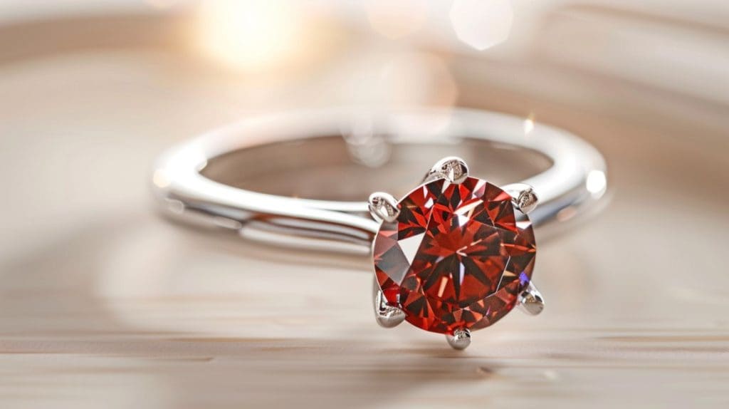Photo of ruby red diamond ring