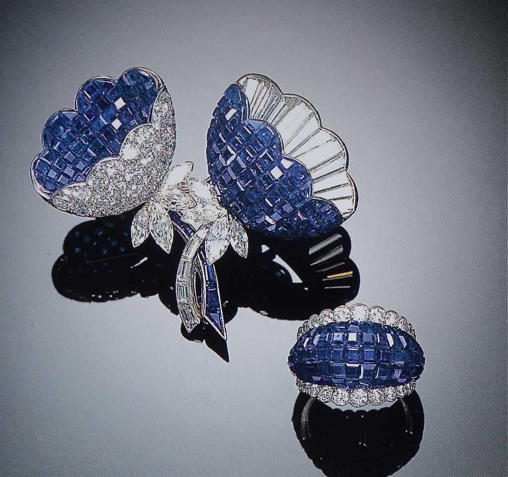 Van Cleef & Arpels sapphire jewelry with Mystery Setting