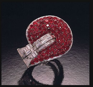 Photo of Van Cleef & Arpels ruby brooch with Mystery Setting