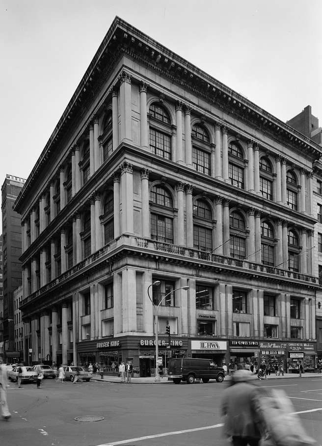 Photo of first Tiffany & Co. store in Lower Manhattan circa 1837.