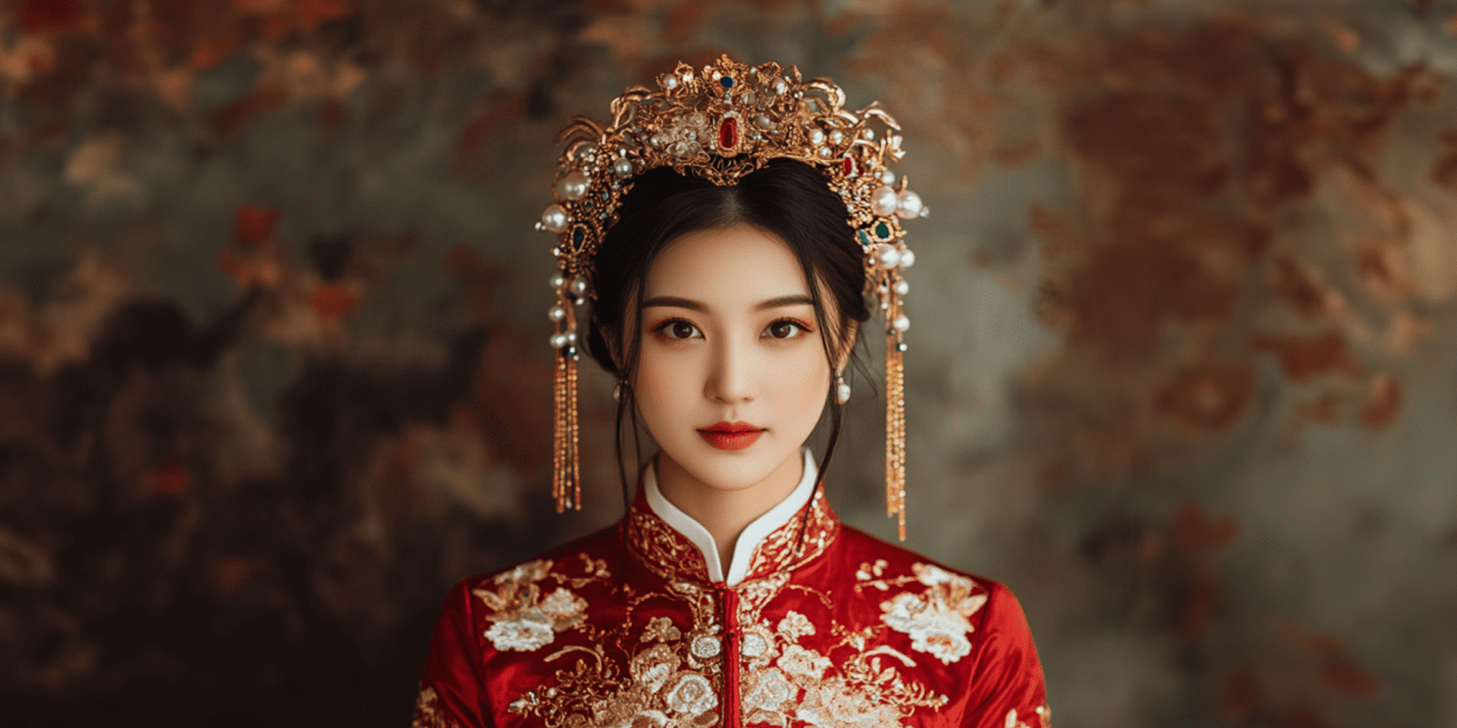 Feature Image of Chinese bride wearing traditional wedding jewelry