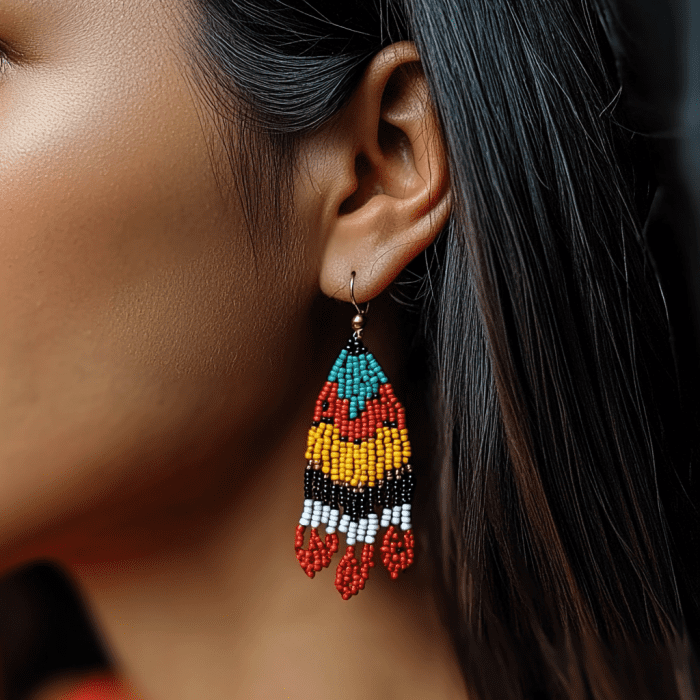 Image showcasing Native American beaded earrings