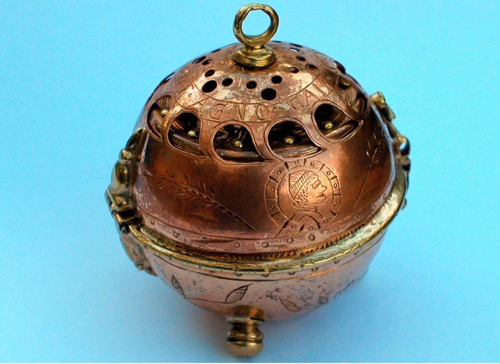 Image of Nuremberg egg pocket watch on blue background