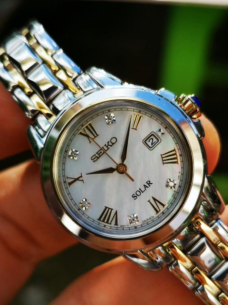 Image showing seiko solar watch with diamonds