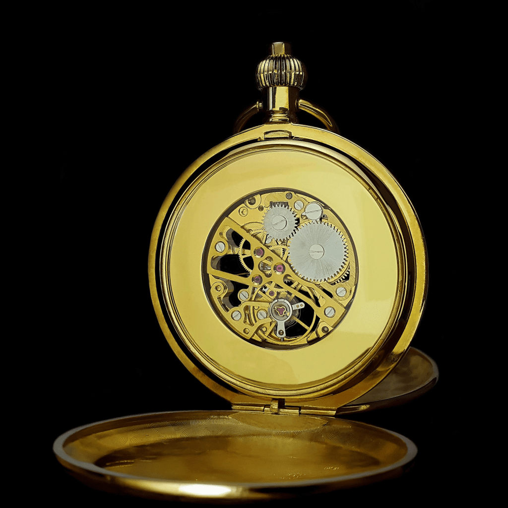 Image showing gold skeleton pocket watch