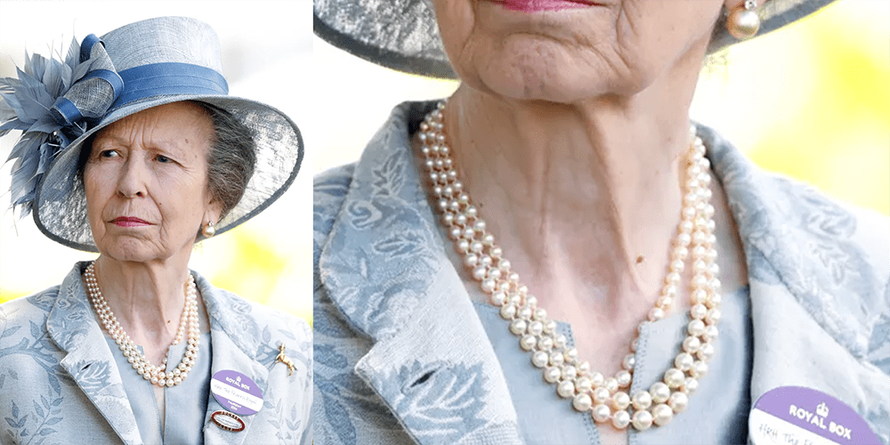 Queen Elizabeth II's Three-Strand Pearl Necklace Marie Claire Getty Images